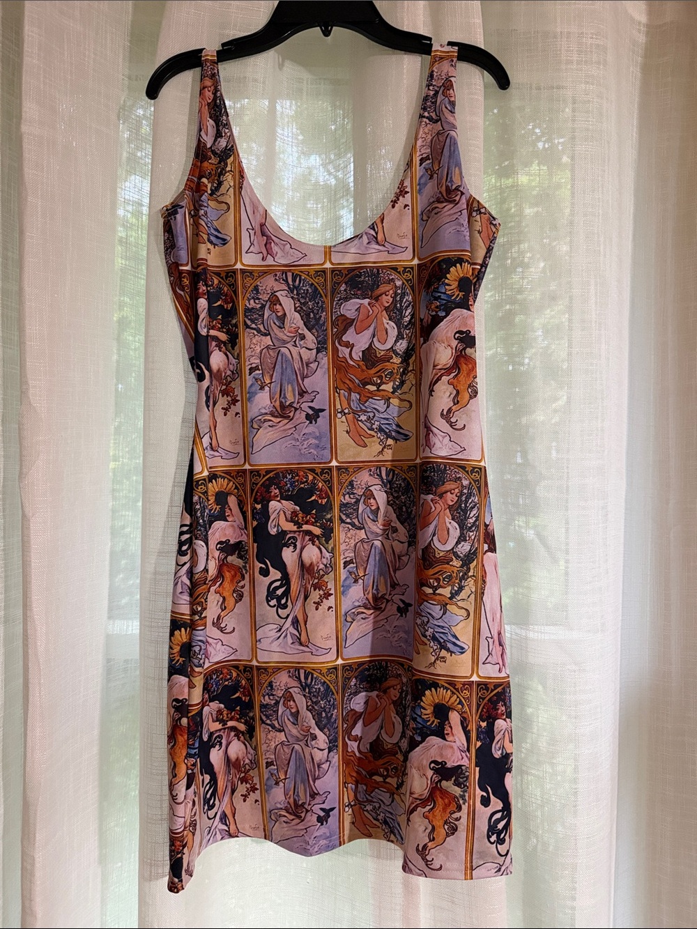Blackmilk Mucha Bodycon Art-Panel Mini Dress with Gold Accents
